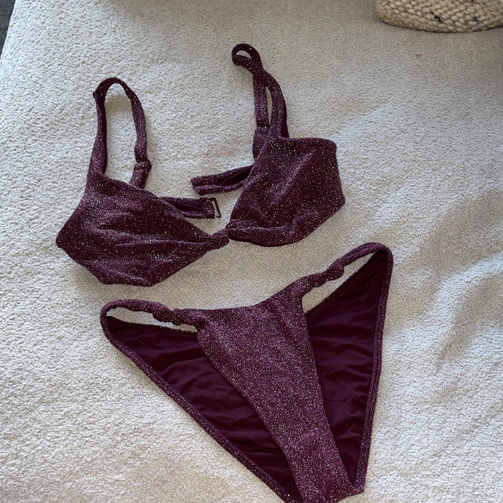 Sparkling Purple Shinmer Bikini Set